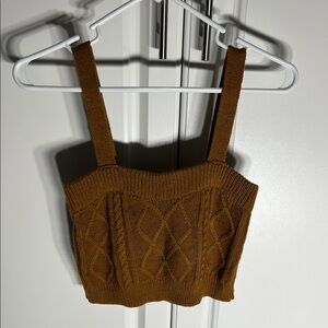 Brown Knit Women's Top